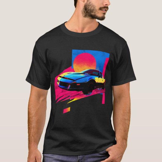 the fictional car from the 1980s t-shirt (Voorkant)