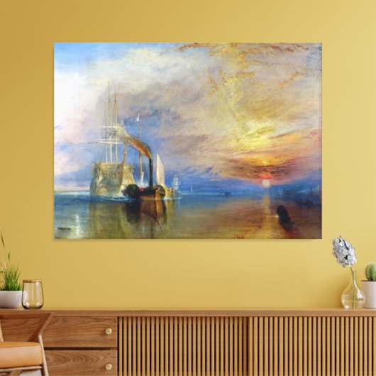 The Fighting Temeraire by J. M. W. Turner Canvas Afdruk (Insitu (Woonkamer))