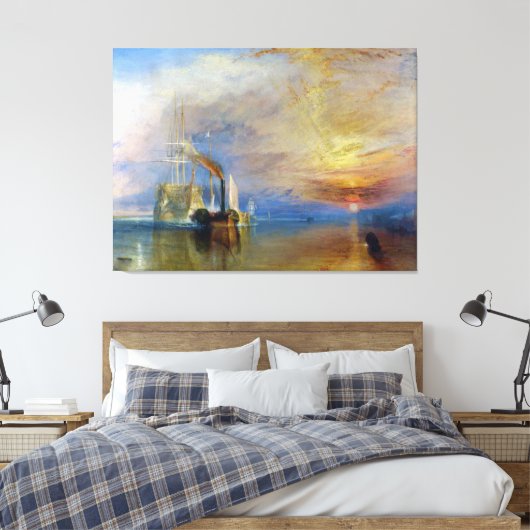 The Fighting Temeraire by J. M. W. Turner Canvas Afdruk (Insitu (Slaapkamer))