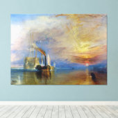 The Fighting Temeraire by J. M. W. Turner Canvas Afdruk (Insitu (Houten vloer))