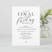 “The Final Friday Before” Romantisch Oefendiner Kaart (Staand voorkant)