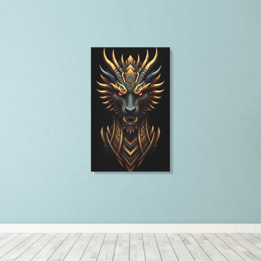The Fire Guardian – Abstract Dragon Canvas Afdruk (Insitu (Houten vloer))