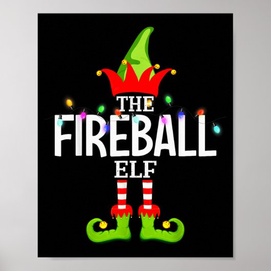 The Fireball Elf Christmas Matching Pajamas  Poster (Voorkant)