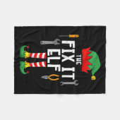 The Fix It Elf Christmas Family Matching Xmas Grou Fleece Deken (Voorkant (Horizontaal))