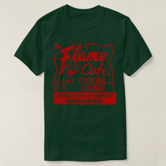 The Flame Cafe en Cocktail Lounge Retro Defunct M T-shirt (Design voorkant)