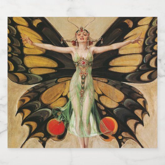 The Flapper, 1922, door Joseph Christelijk Leyende Sparkling Wijnetiket (Enkel label)