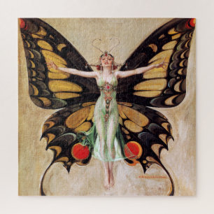 The Flapper Girl's Metamorphosis to Butterfly 1922 Legpuzzel