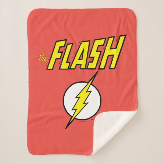 The Flash Name & Lightning Bolt Logo Sherpa Deken (Voorkant)