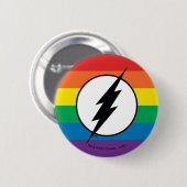 The Flash Regenboog Logo Ronde Button 5,7 Cm (Voorkant /achterkant)
