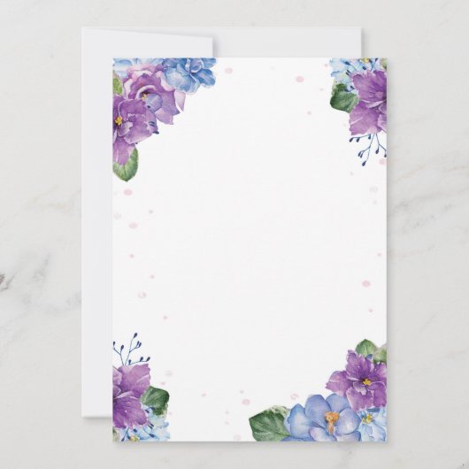 Thé Fleur Anniversaire Fête Invitation (Dos)