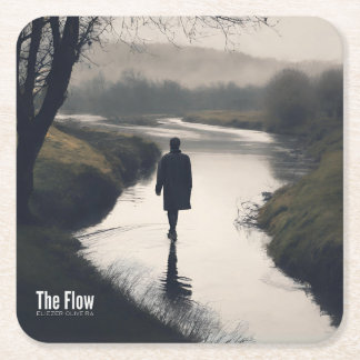 The Flow Vierkante Kartonnen Onderzetter