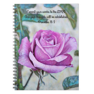 The Flowers of Faith Paars Roos Prayer Journal Notitieboek