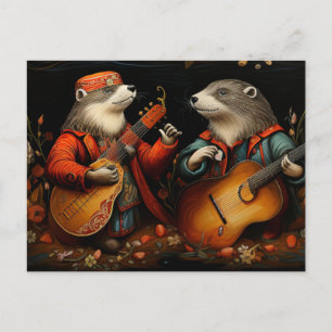 The Folk Art Otter Duet Band Briefkaart