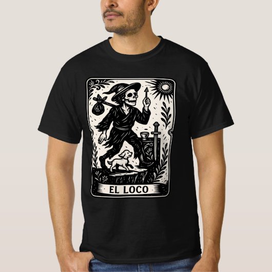 The Fool Tarot Card Art Print T-shirt (Voorkant)