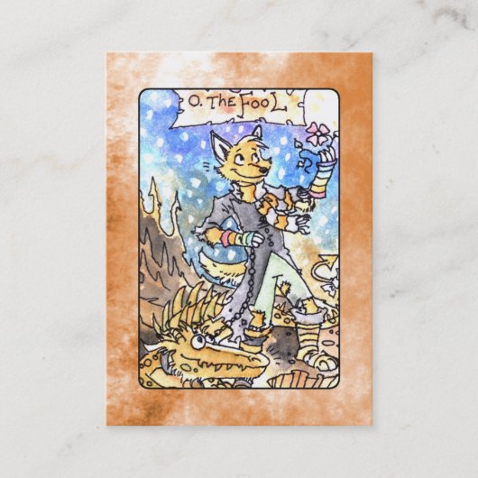 The Fool Tarot Visitekaartje (Voorkant)
