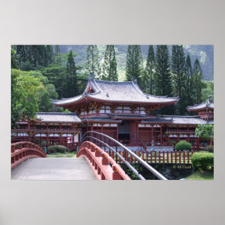 The Footbridge - Byodo-In Temple Poster