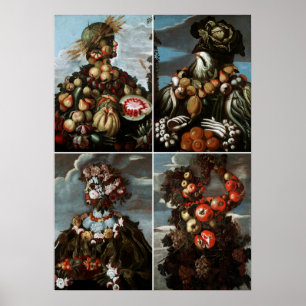 The Four Seasons" door Follower of Giuseppe Arcimb Poster