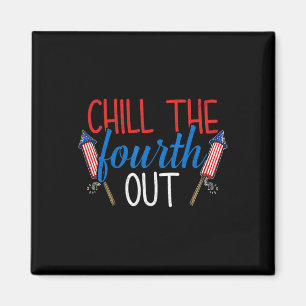 The Fourth Out Vuurwerk Usa Us 4de Juli Patrio Magneet