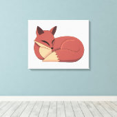 The Fox Canvas Afdruk (Insitu (Houten vloer))
