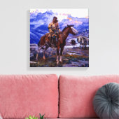"The Free Trappers" van Charles M Russell Canvas Afdruk (Insitu (Woonkamer))