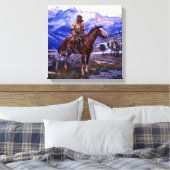 "The Free Trappers" van Charles M Russell Canvas Afdruk (Insitu (Slaapkamer))