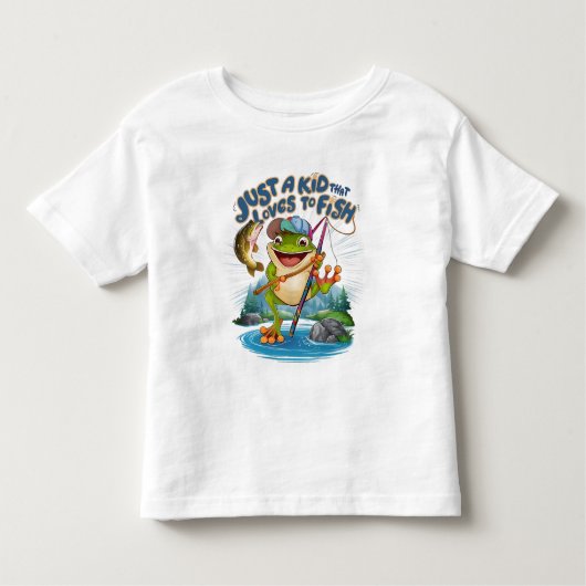 The Frog Angler: Een speelse twist op Gevist Kinder Shirts (Voorkant)
