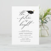 The future is bright Modern Graduation Invitation (Debout devant)