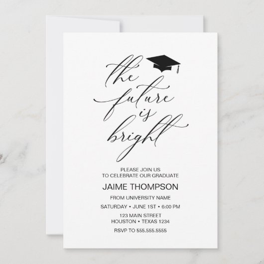The future is bright Modern Graduation Invitation (Devant)