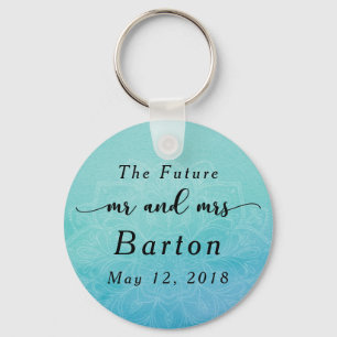 "The Future Mr. & Mrs." Blauwgroen & Blue Mandala Sleutelhanger