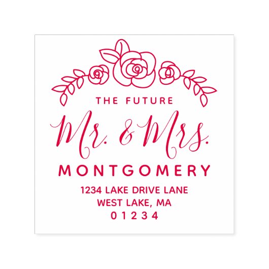 The Future Mr & Mrs Laurel Wreath Retouradres Zelfinktende Stempel (Design)
