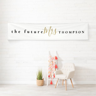 The Future Mrs Black Gold Script White Spandoek