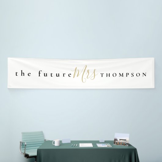 The Future Mrs Black Gold Script White Spandoek (Beurs)