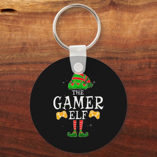 The Gamer Elf Group Matching Family Christmas Holi Sleutelhanger (Voorkant)