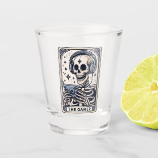 The Gamer Skeleton Tarot Card Shot Glas