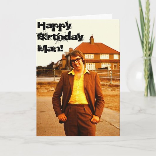 The Geek - Retro 1970 Engels Man Verjaardag Kaart (Voorkant)