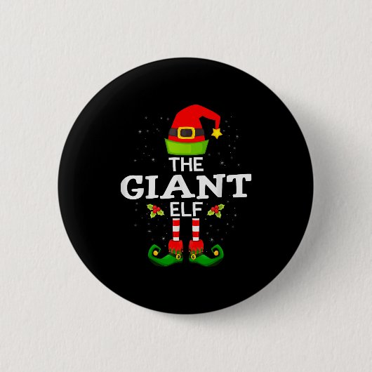 The Giant Elf Christmas Family Matching Pajama  Ronde Button 5,7 Cm (Voorkant)