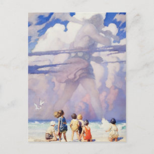 "The Giant" Fairy Art van NC Wyeth Briefkaart