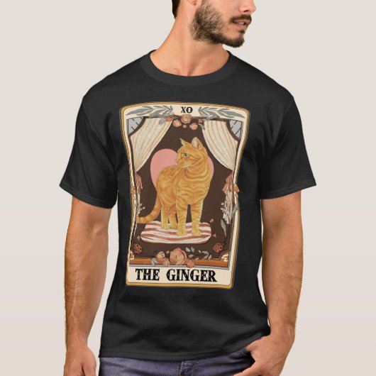 The Ginger Tarot Card Ginger Tabby Cat Ginger Cat  T-shirt (Voorkant)