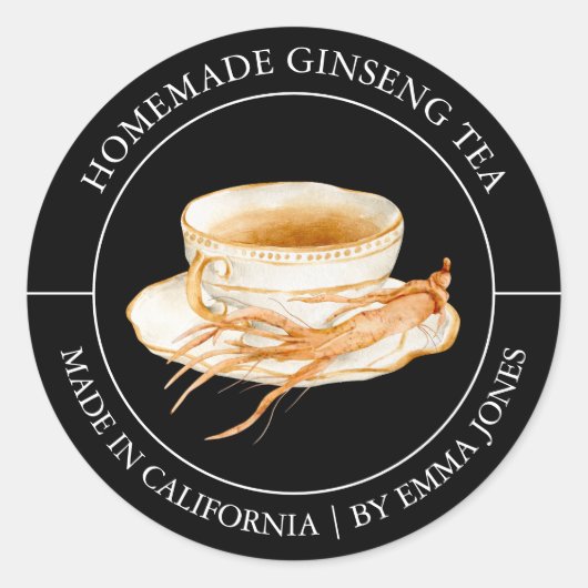 Thé Ginseng étiquette moderne (Devant)