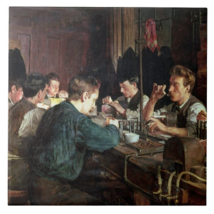 The Glass Blowers, 1883 (olie op canvas) Tegeltje