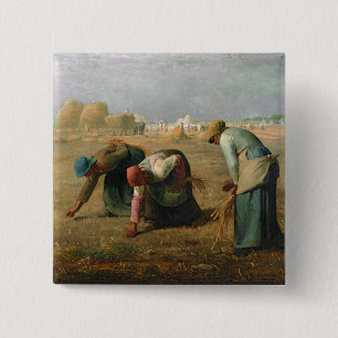 The Gleaners, 1857 Vierkante Button 5,1 Cm