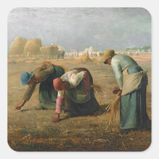 The Gleaners, 1857 Vierkante Sticker (Voorkant)