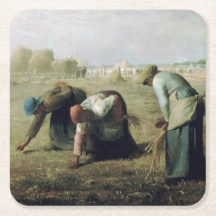 The Gleaners, Jean-Francois Millet, 1857 Vierkante Kartonnen Onderzetter