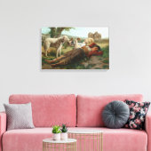The Goatherder Girl's Siesta (door Carlo Ademollo) Canvas Afdruk (Insitu (Woonkamer))