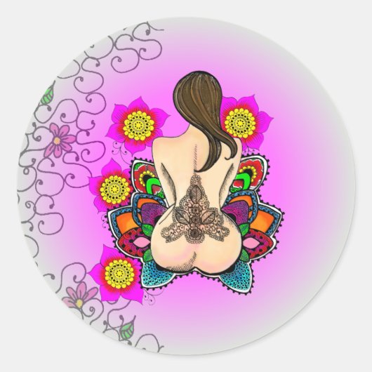 The Goddess2 Ronde Sticker (Voorkant)