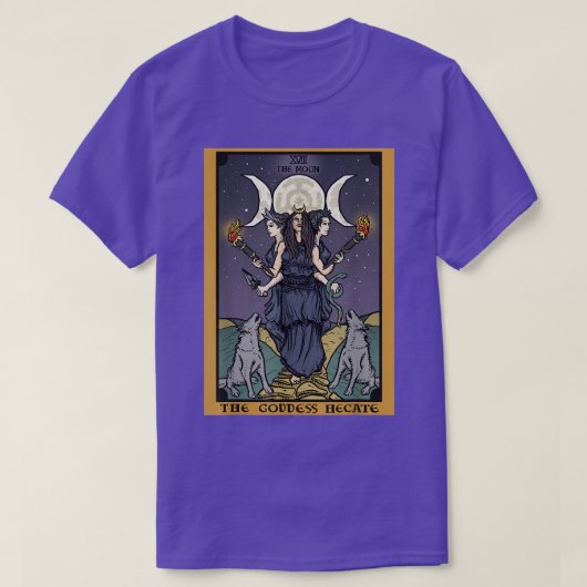 The Goddess Hecate Tarot Card Triple Moon Wiccan P T-shirt (Design voorkant)