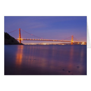 The Golden Gate Bridge at dusk from Kirby Cove