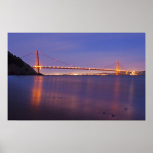 The Golden Gate Bridge at dusk from Kirby Cove Poster