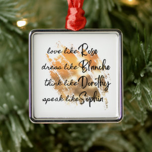 The Golden Girls Typography Gold Foil Metalen Ornament