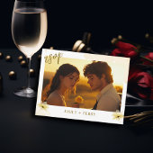 The Golden Hour Grace & Floral Photo Wedding RSVP Briefkaart